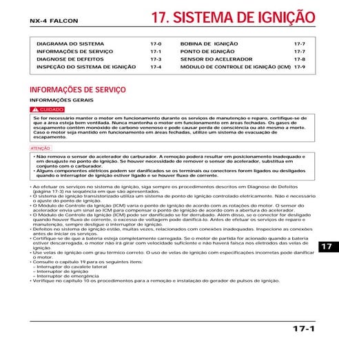Manual de serviço ms nx 4 falcon - 00 x6b-mcg-002 ignicao