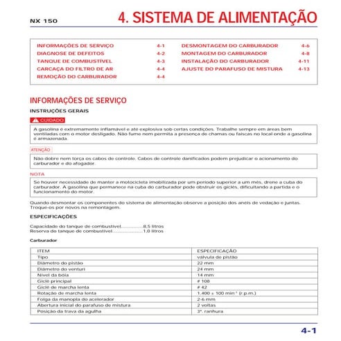 Manual de serviço nx150 (1989)   mskw8891 p alimenta
