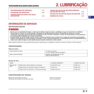 Manual de serviço nx200 xr lubrifa