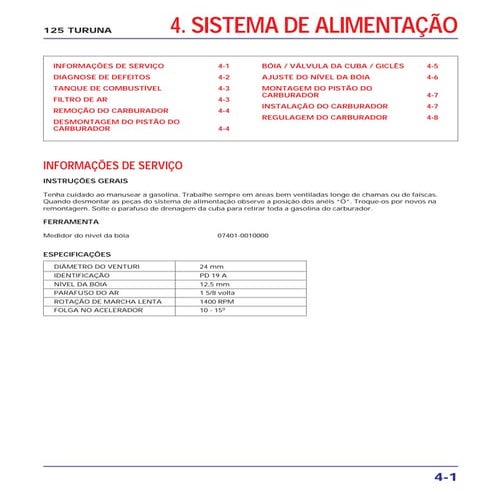 Manual de serviço turuna (1979) alimenta