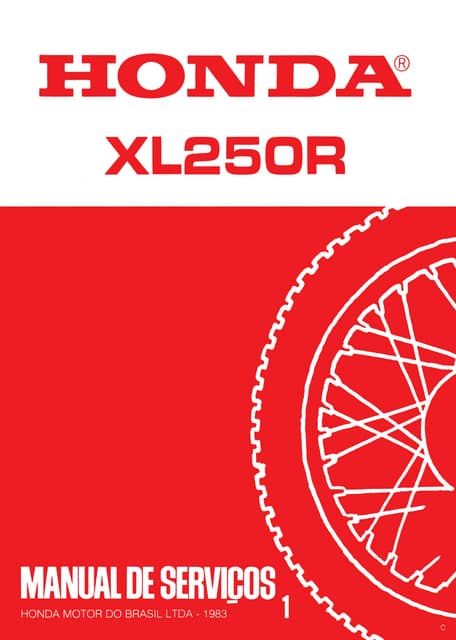 Manual de serviço xl250 r (1983) mskb7831p transmis | PDF