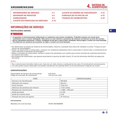 Manual de serviço xr200 r nx200 cbx200s   mskbb931p alimenta