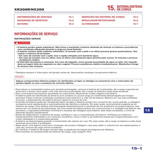 Manual de serviço xr200 r nx200 cbx200s mskbb931p capa | PDF