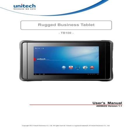 Manual  de table tb100 unitech