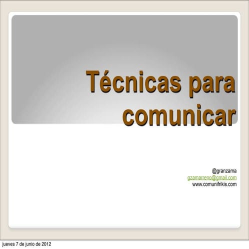 Manual de técnias para portavoces
