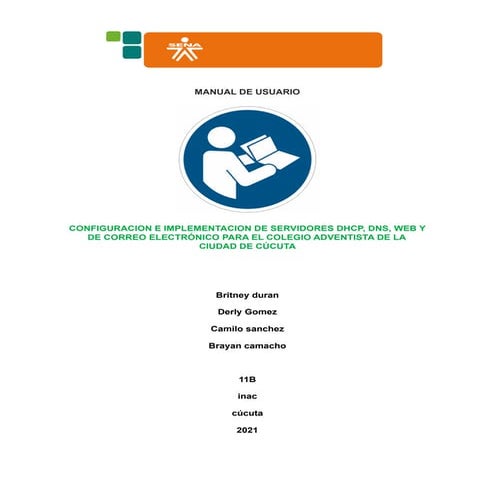 Manual de usuario configuración e implementación de servidores dhcp,dns,we y ...