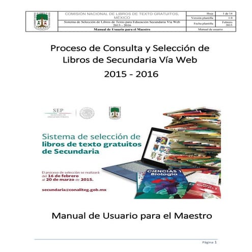 COMISION NACIONAL DE LOS LIBROS GRATUITOS 2015-2016