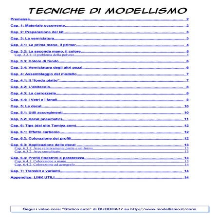 Tecniche di modellismo statico