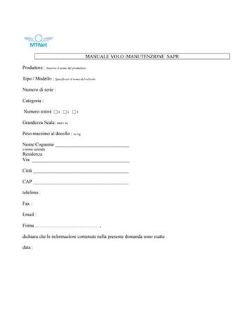 Manu ale di manutenzione  sapr