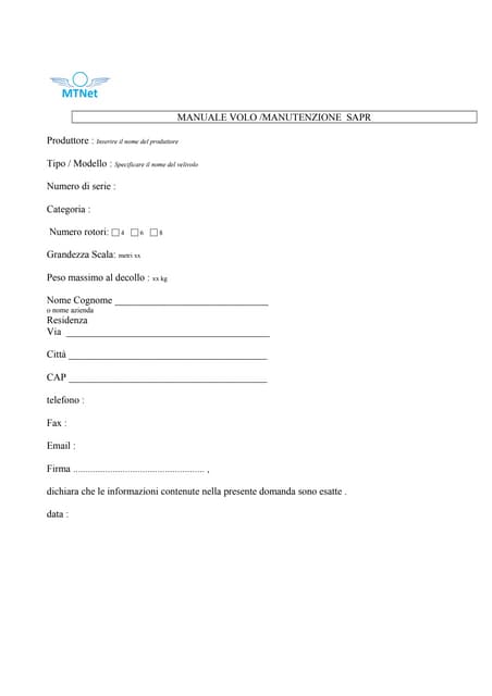 Manu ale di manutenzione  sapr