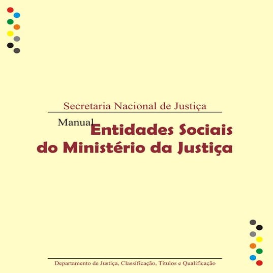 Manual entidades sociais ministério da justiça