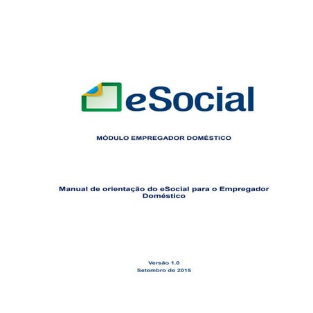 Manual de orientação do eSocial para o Empregador Doméstico