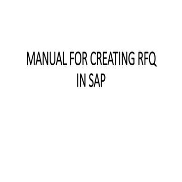 Manual for creating rfq in sap | PPTX