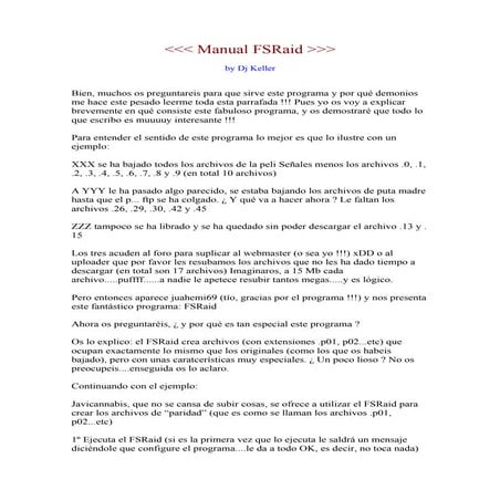 Manual FSRaid by Dj Keller