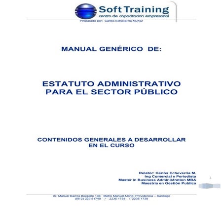 Manual generico estatuto administrativo