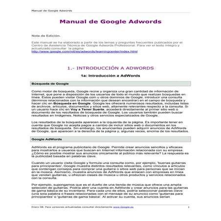 Manual google adwords