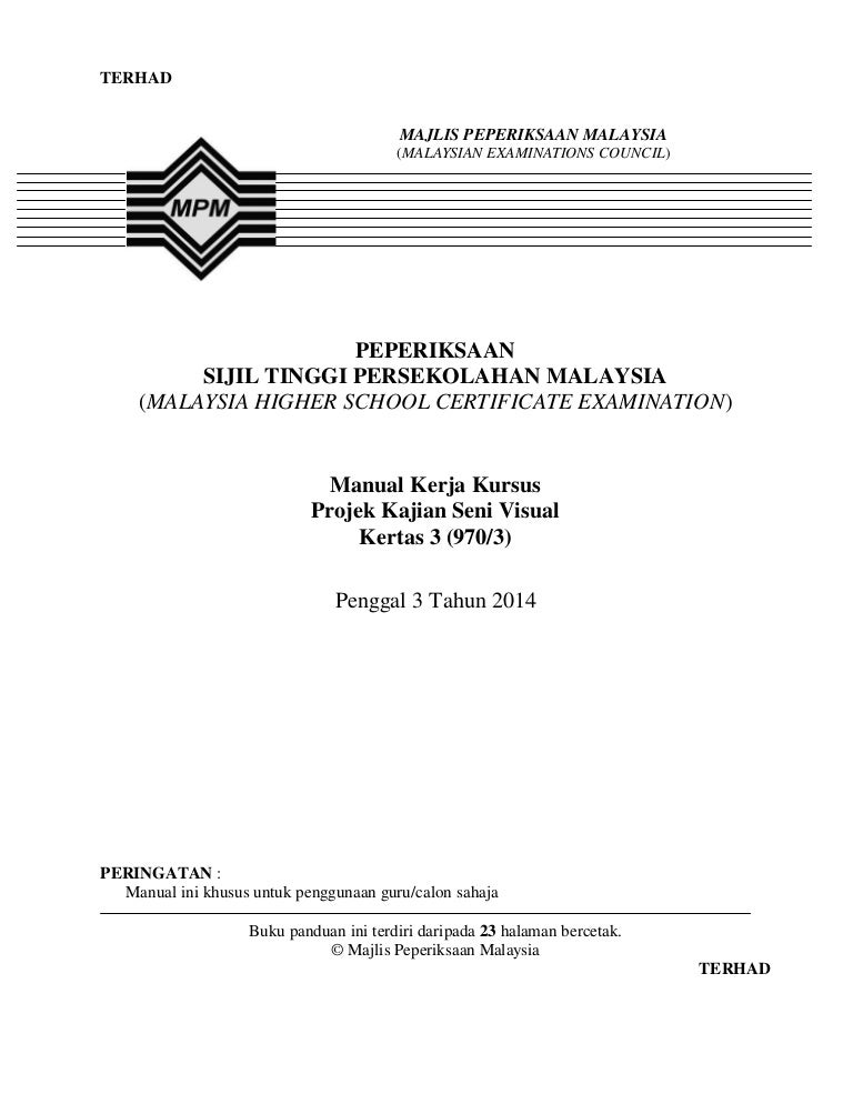 Manual Guru Kerja Kursus Seni Visual