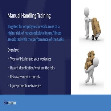 Manual Handling presentation slides to improve safety