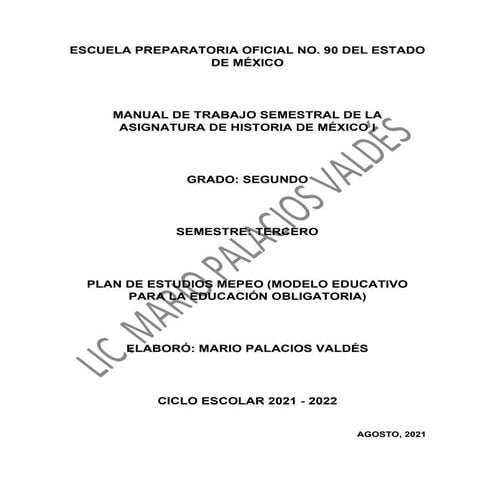 Manual historia de méxico i segundos años 2021