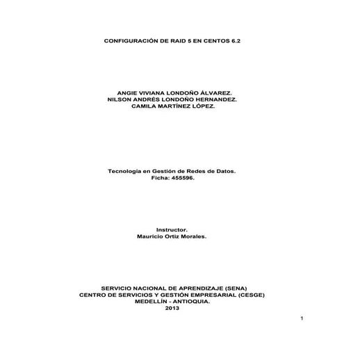 Manual instalación RAID 5 en centOS 6.2