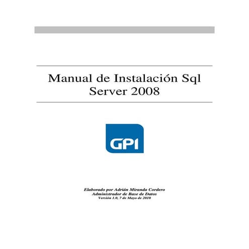Manual de Instalación de Base de Datos