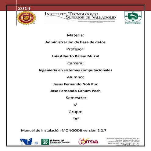 Manual instalacion mongodb noh puc jesus fernando