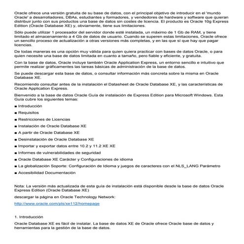 Manual instalacion oracle 11g xe esp
