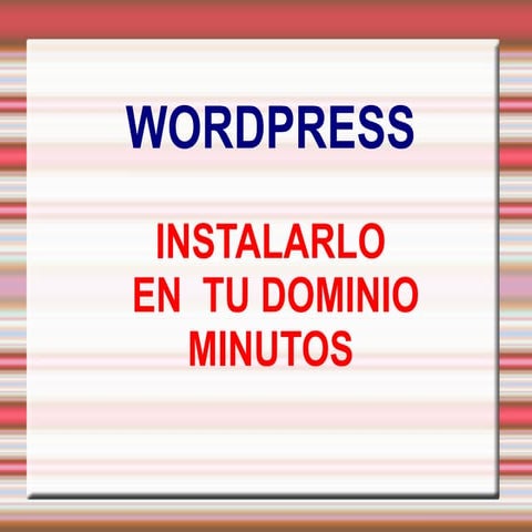 Manual Instalacion Wordpress