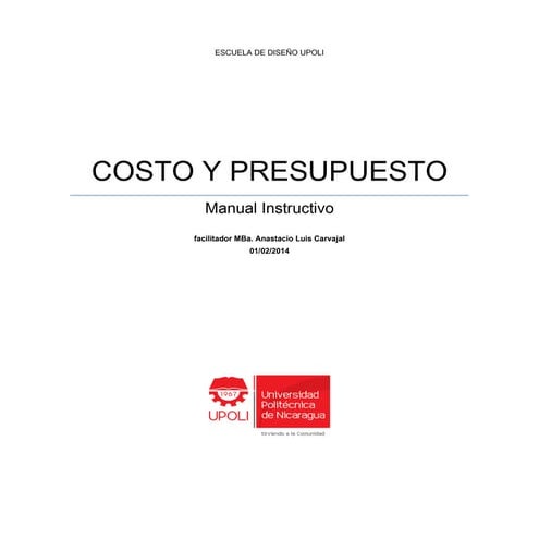 Manual Instructivo de Costo y Presupuesto para Mipymes