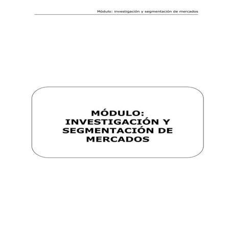Manual investigación y segmentación de mercados
