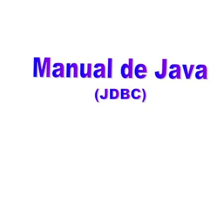 Manual jdbc