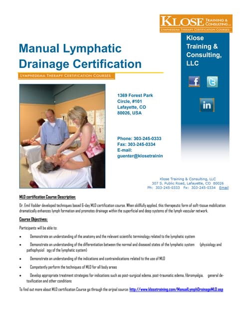 Manual lymphatic drainage PDF Manual lymphatic drainage PDF