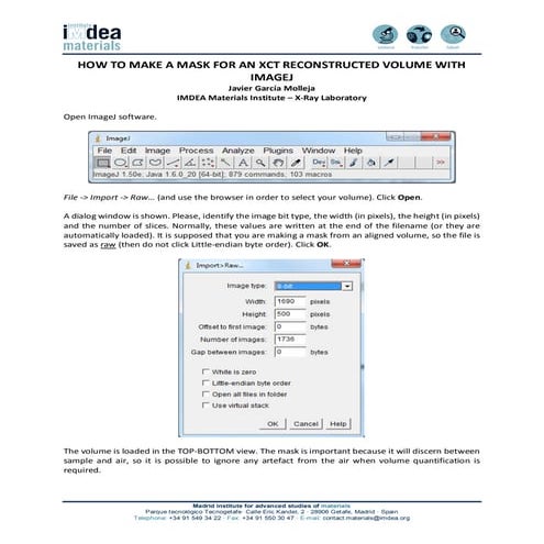 How to make a mask for an XCT reconstructed volume with ImageJ