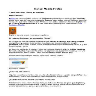 Manual mozilla firefox
