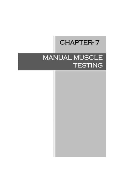 Manual muscle testing | PDF