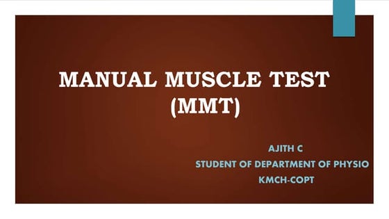 Manual muscle testing | PDF