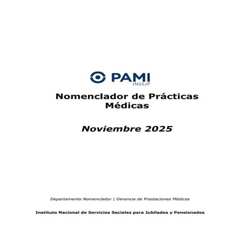 MANUAL DE PRESTACIONES DE PAMI NOMENCLADOR