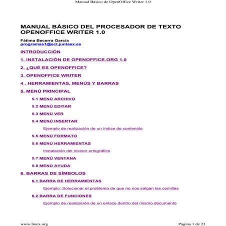 Manual Open Office Writer | PDF