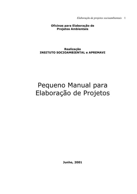 Manual para elaboração de projetos ...