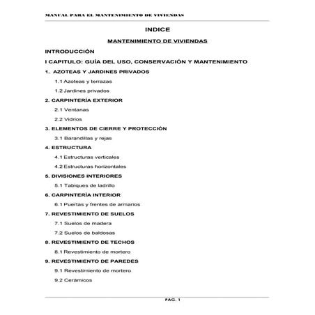 Manual para el mantenimiento de viviendas | DOC