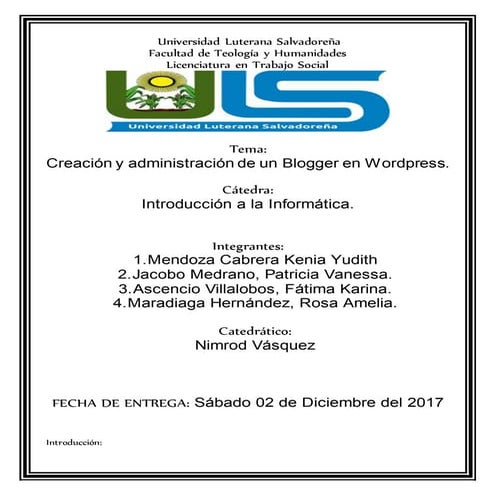 Creación de un blog en Wordpress