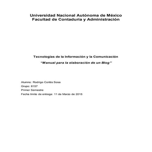 Manual para la creación de un blog 