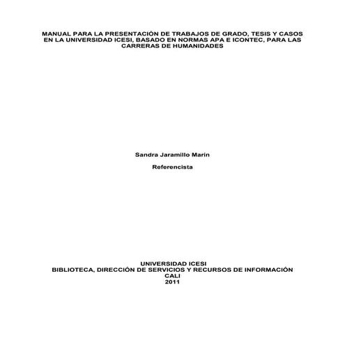 Manual  para la presentación de trabajos escritos (normas apa)