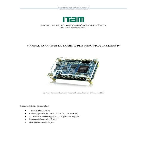 Manual para usar la tarjeta del fpga cyclone iv de altera | PDF