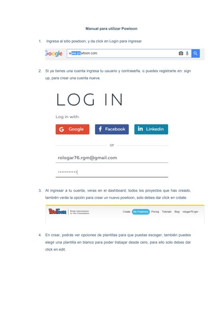Manual para utilizar powtoon
