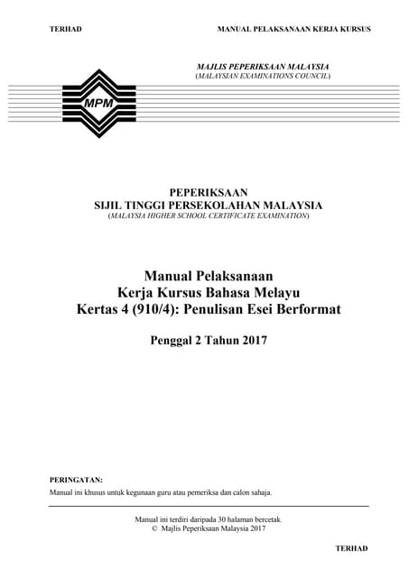 Soalan dan skema jawapan skrip contoh bm p2 2017