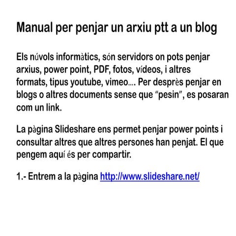 Manual per penjar un ppt a un blog