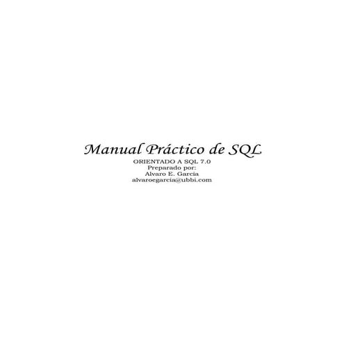 Sql developer. manual de usuario v1.2 | PDF