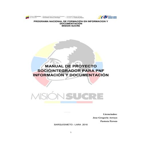 Manual proyecto para msucre pnfid 2016 (1) | PDF