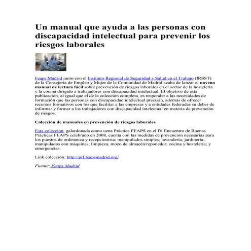 Manual riesgos laborales para discapacidad intelectual